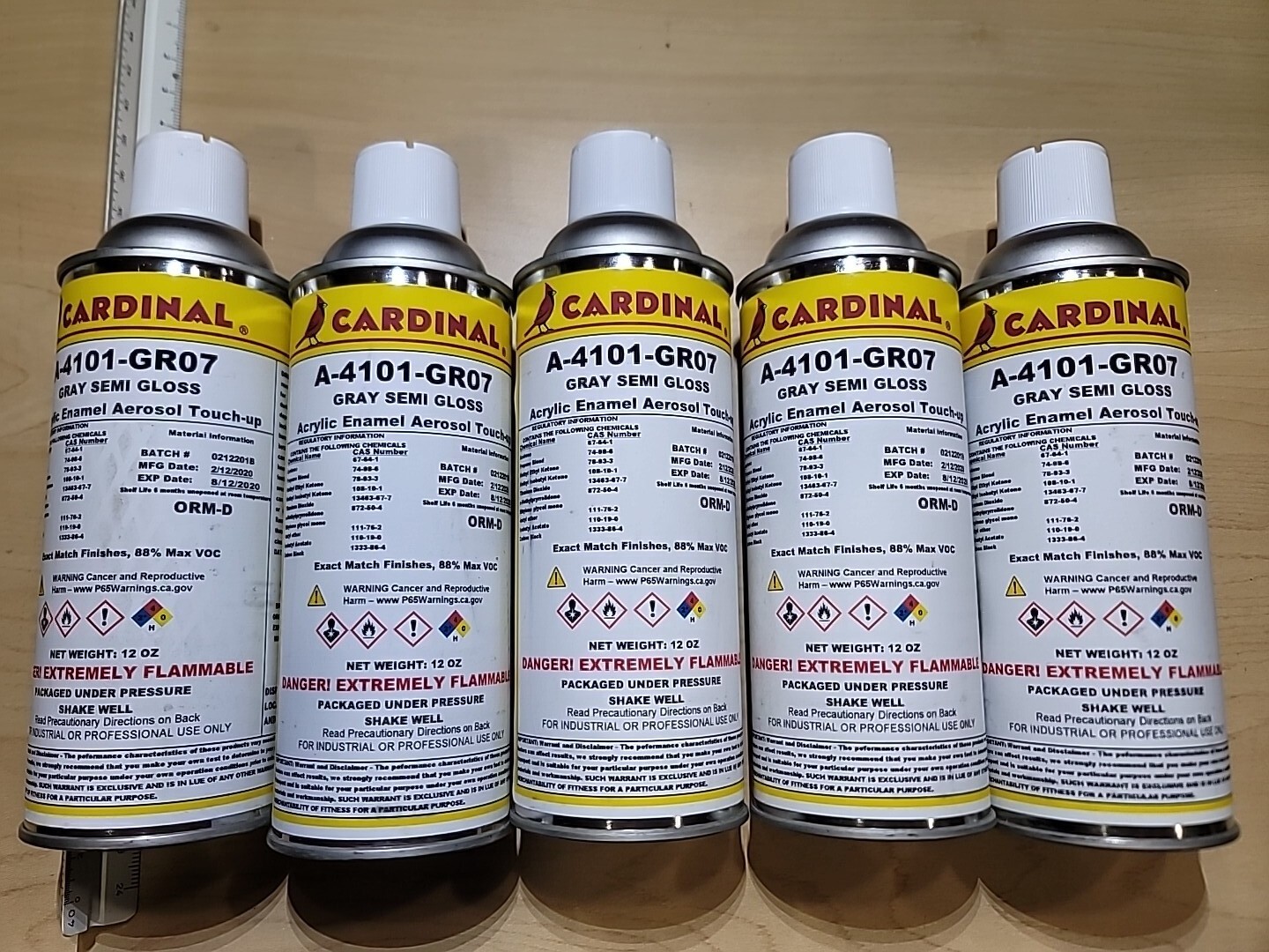5 A4101 GR07 Gray Semi Gloss Powder Coat Touch-Up Spray Paint Repair Refinishing
