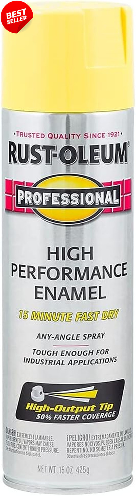 Rust-Oleum Professional Enamel Spray Paint 15oz Gloss Safety Yellow – US