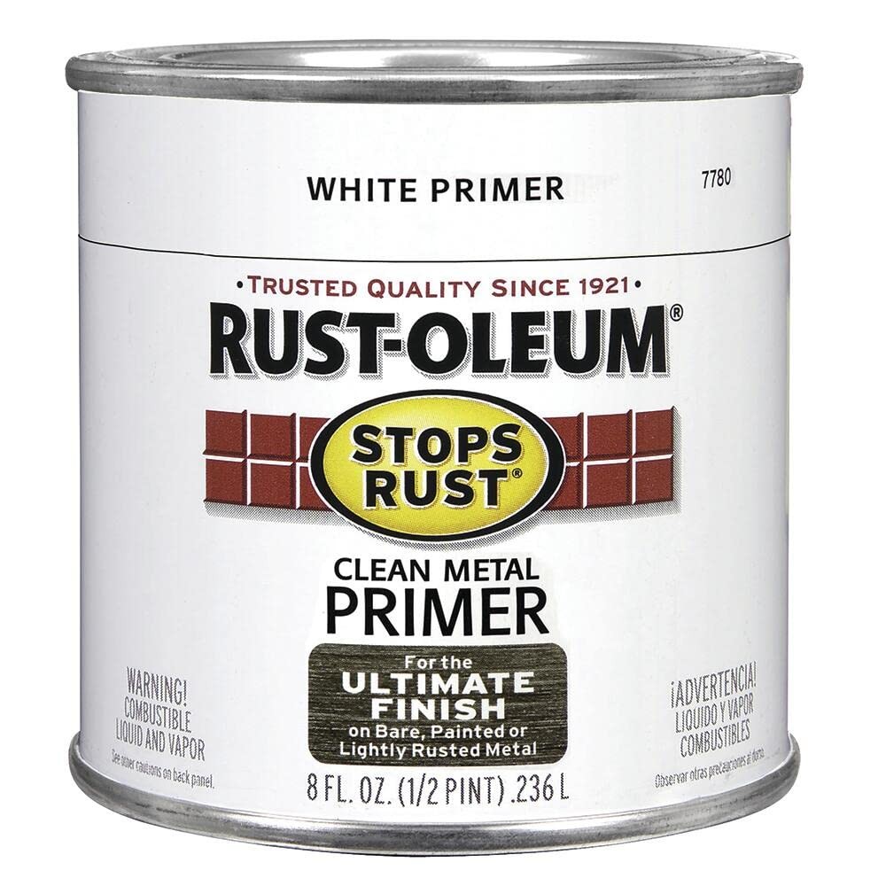 Rust-oleum Stops Rust Clean Metal Primer 8 Oz Flat White Oil Based Paint