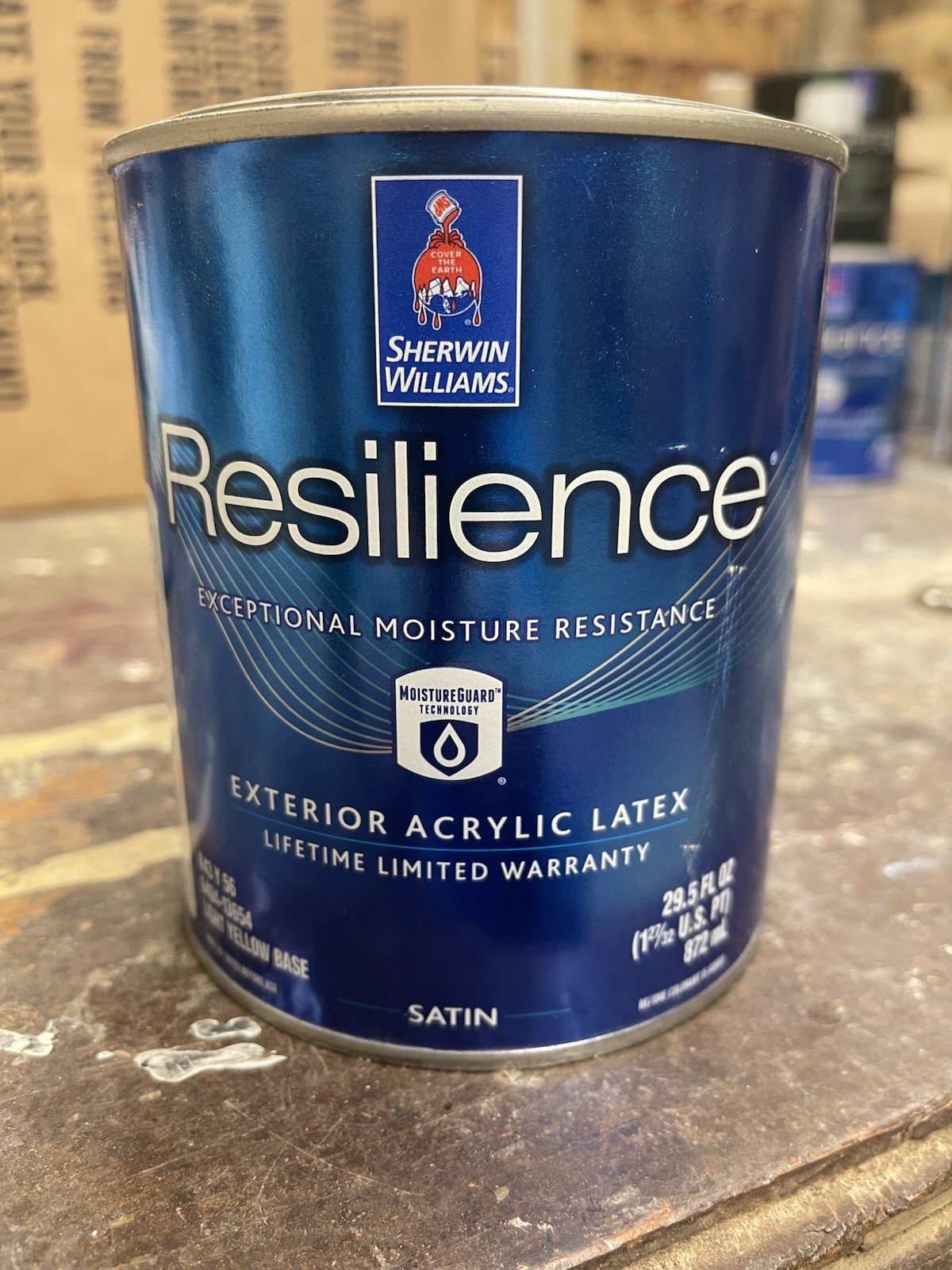 1 Qt Resilience Sherwin Williams Exterior Acrylic Latex Paint/Light Yellow Base
