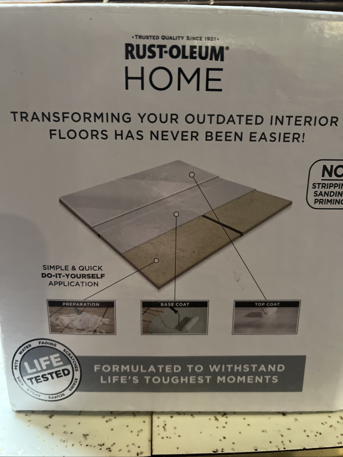 Rust-Oleum Home Interior Floor Coating Kit, Semi-Gloss UNTINTED 100 Sq Ft