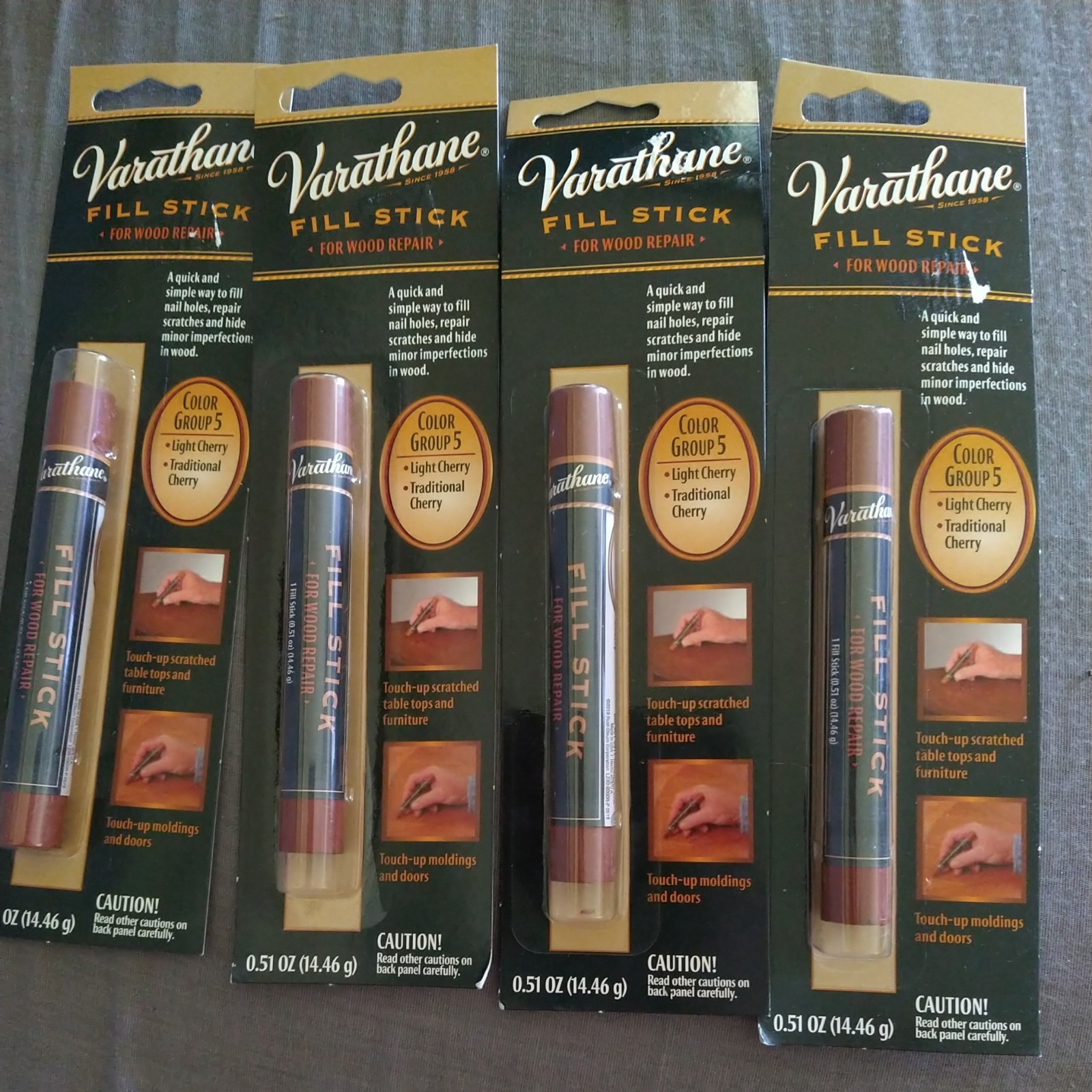 Varathane 0.5 Oz Fill Stick Lght Cherry Red Cherry wood filler stick Lot Of 4