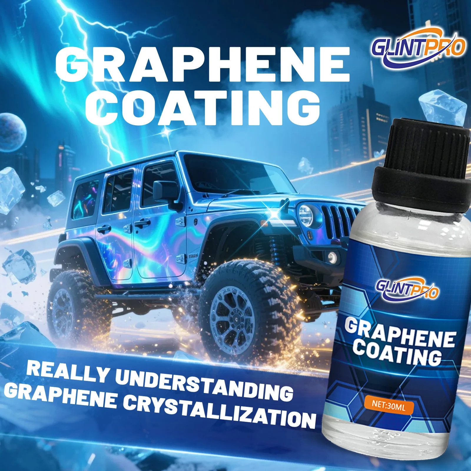 2 Sets 10H+ Graphene Ceramic Coating 30ML Car Scratch Remover Kit High Gloss