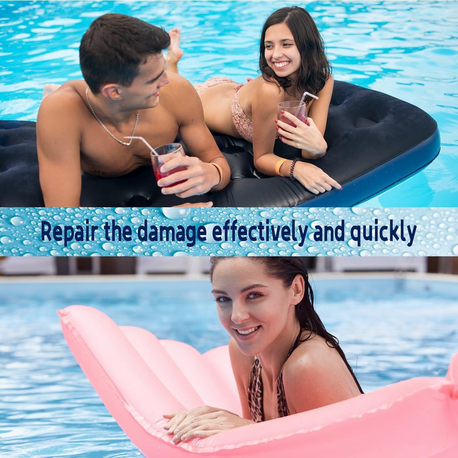 Pool Patch Repair Kit for Inflatables-Air Mattress 3in*3in*12P, Transparent