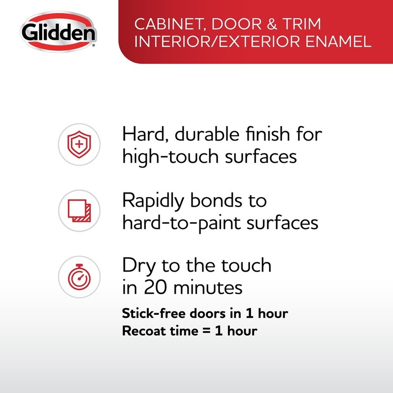 Durable Enamel Paint Cabinet Trim Quick Drying Multi-Surface Use 1 Quart