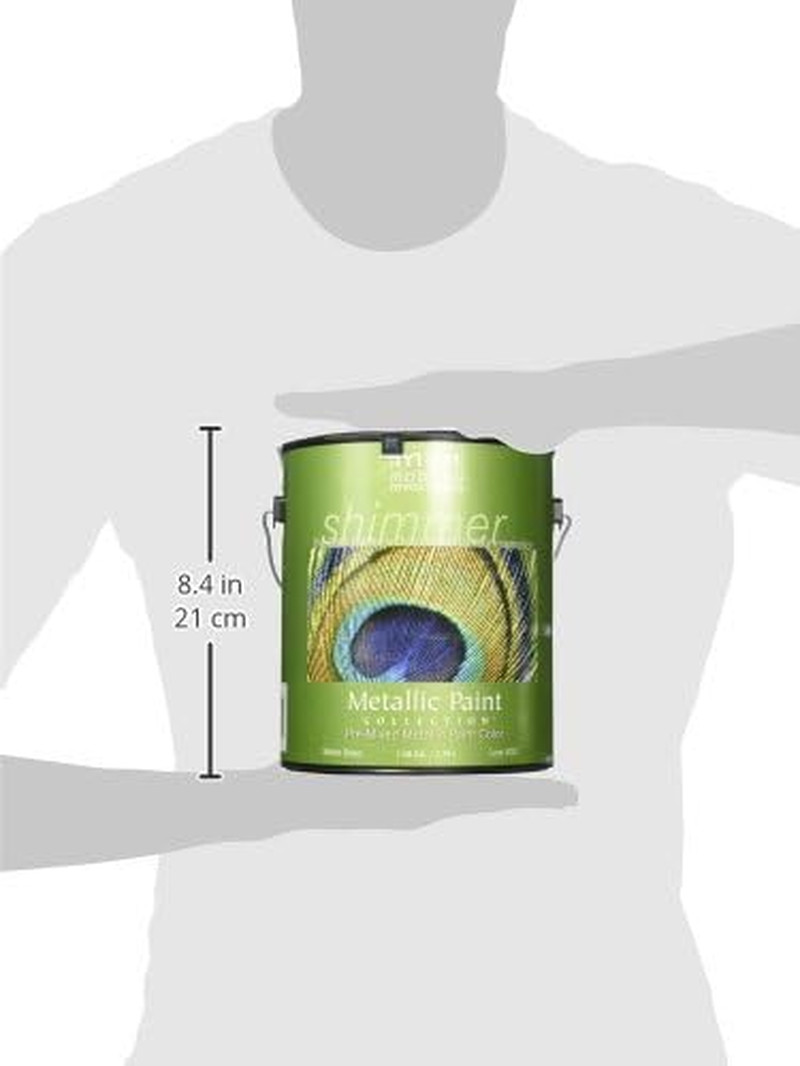 1 Gal ME221 Warm Silver Metallic Paint Collection, Satin Water-Based Decorative