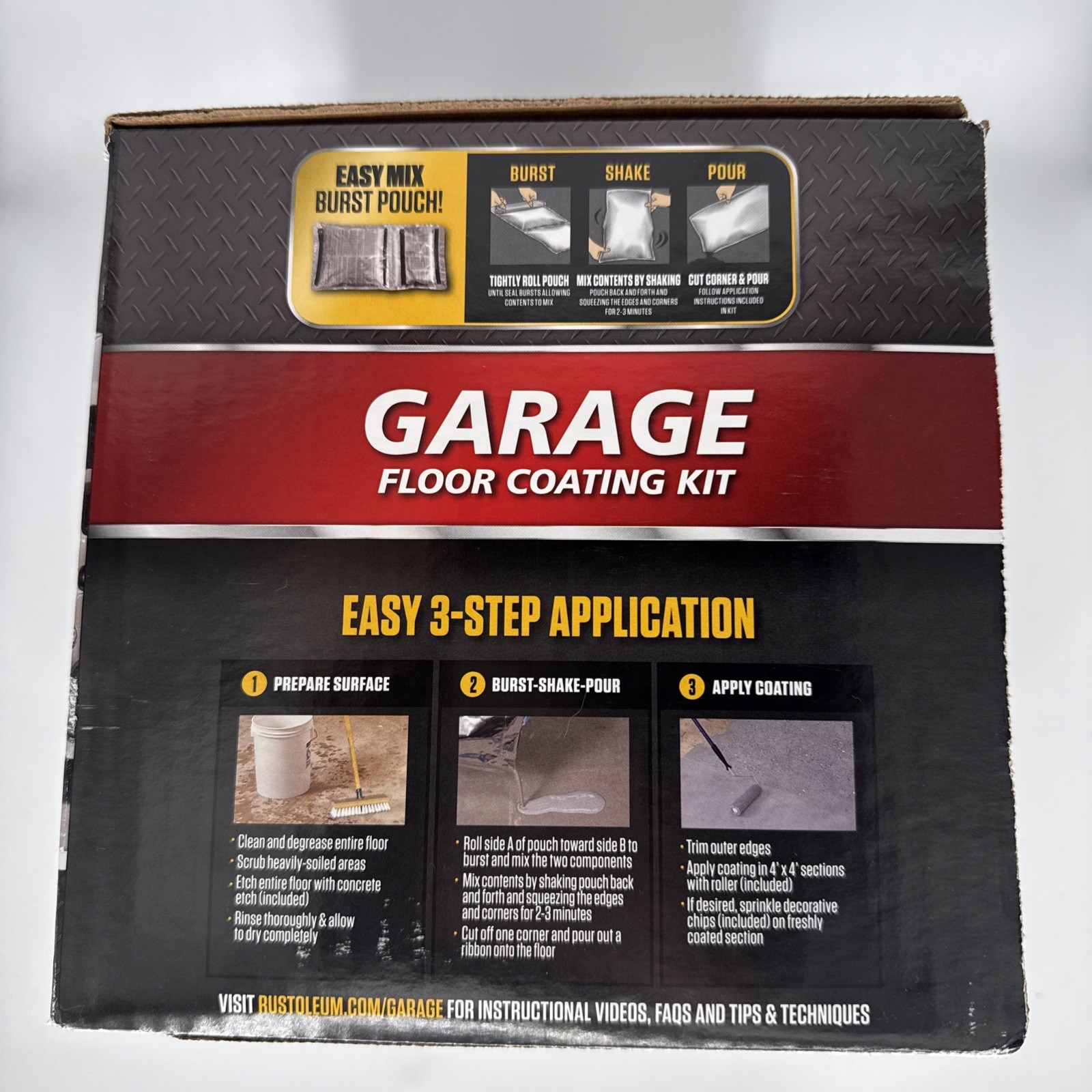 New Rust-Oleum RockSolid 1 Car Garage Floor Kit 90 oz. Gray Polycuramine NIB