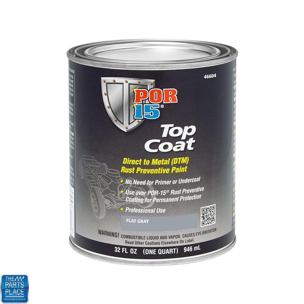 POR-15 Top Coat Primer Direct to Metal Paint Long-term Sheen Rention Gray Quart
