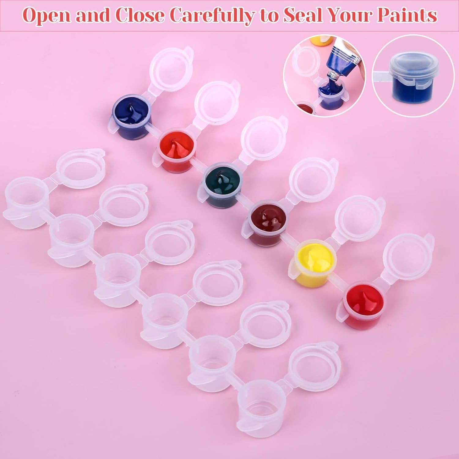 Clear 240-Piece Mini Paint Container Pack – 3ml for Ultimate Craft Organization