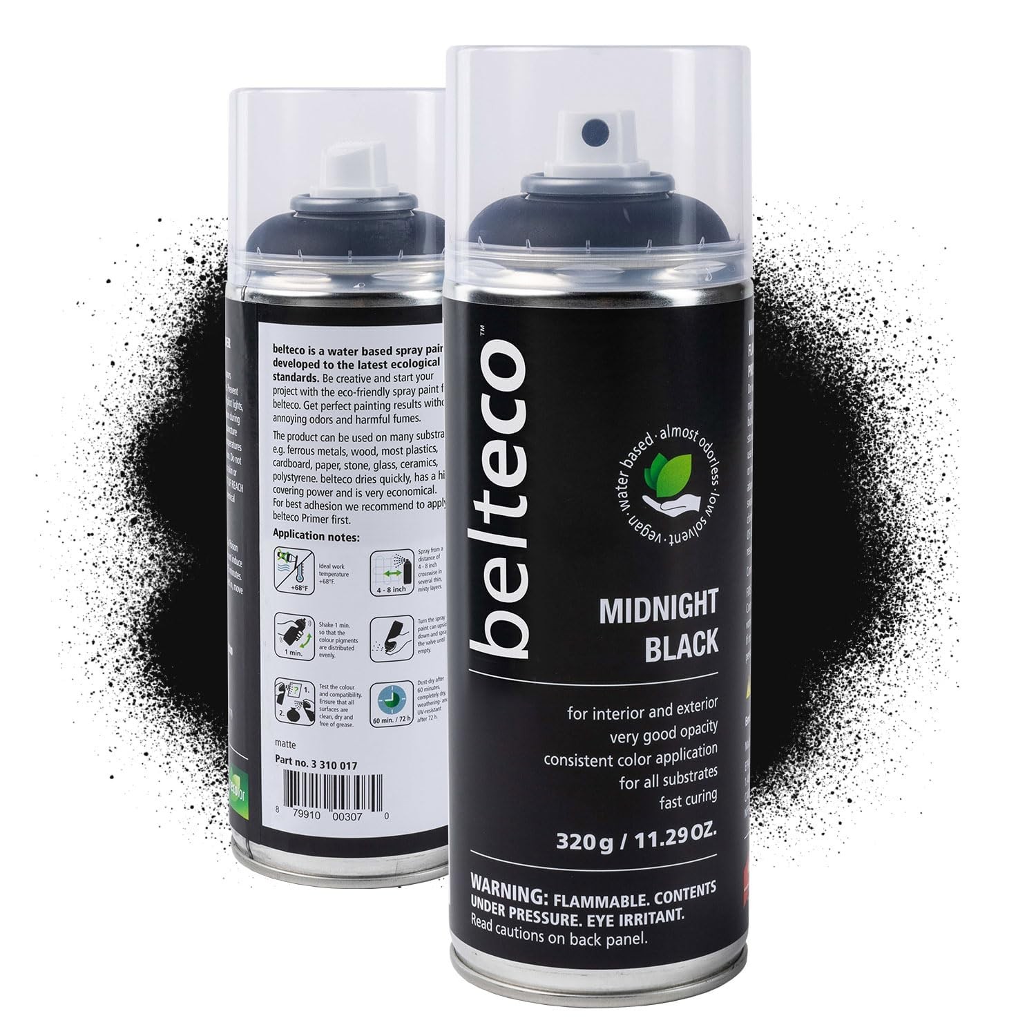 Spray Paint Black Matte | Water-Based & Odorless | Weather & UV Resistant | I…