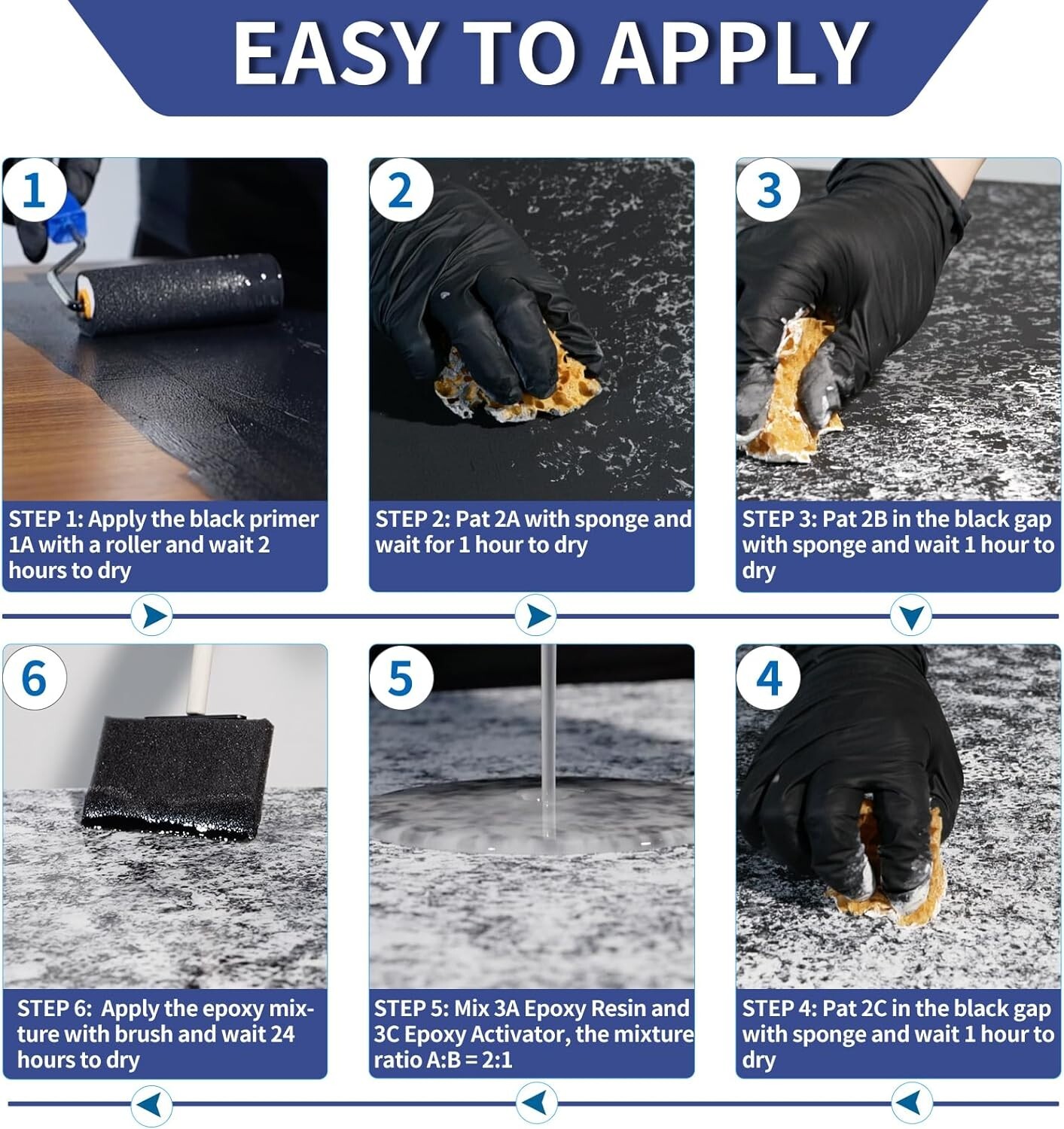Epoxy Countertop Paint Kit – Granite Counter Top Refinishing Paint Kit for Ki…