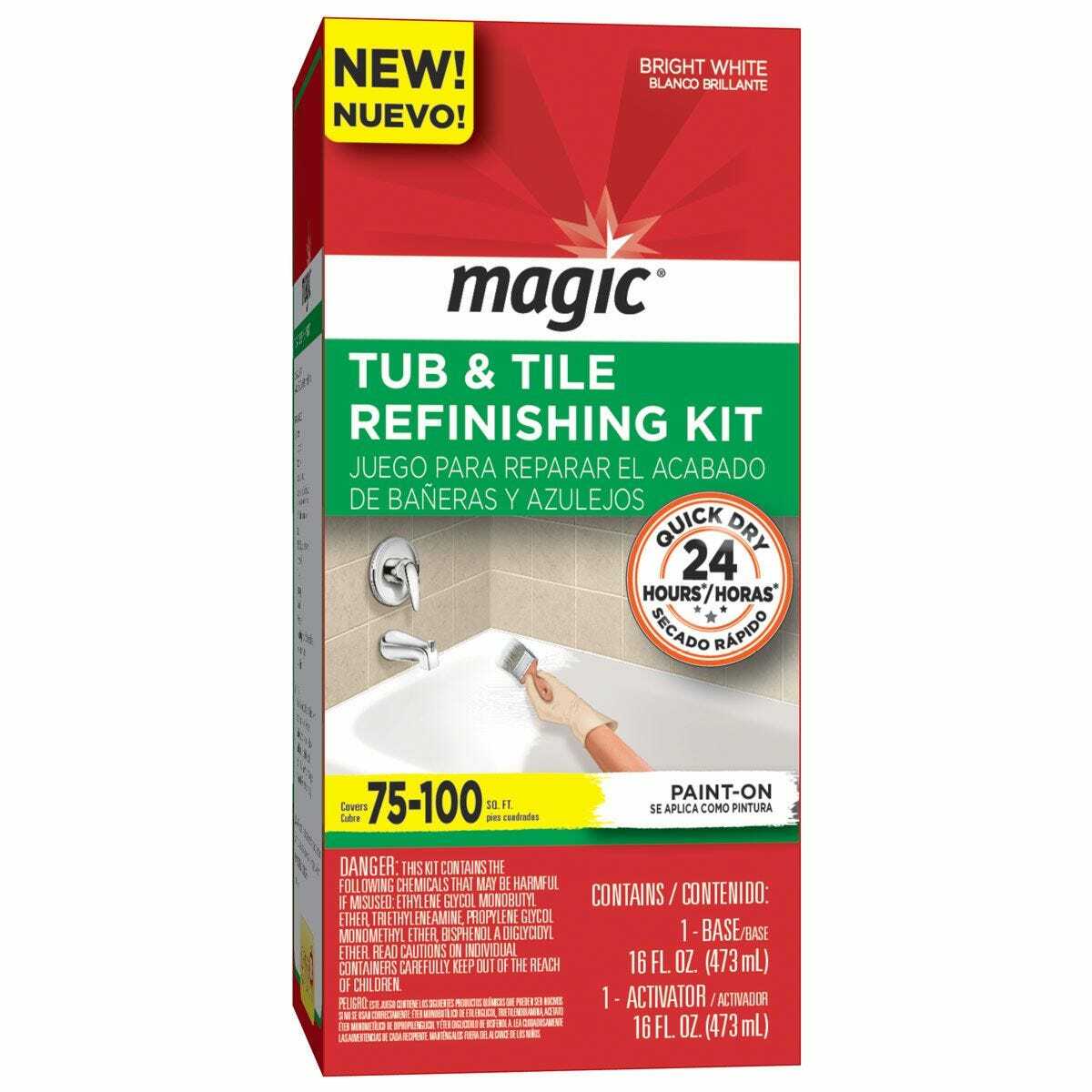 MAGIC 3124 Tub and Tile Refinishing Kit – Bright White – Paint On