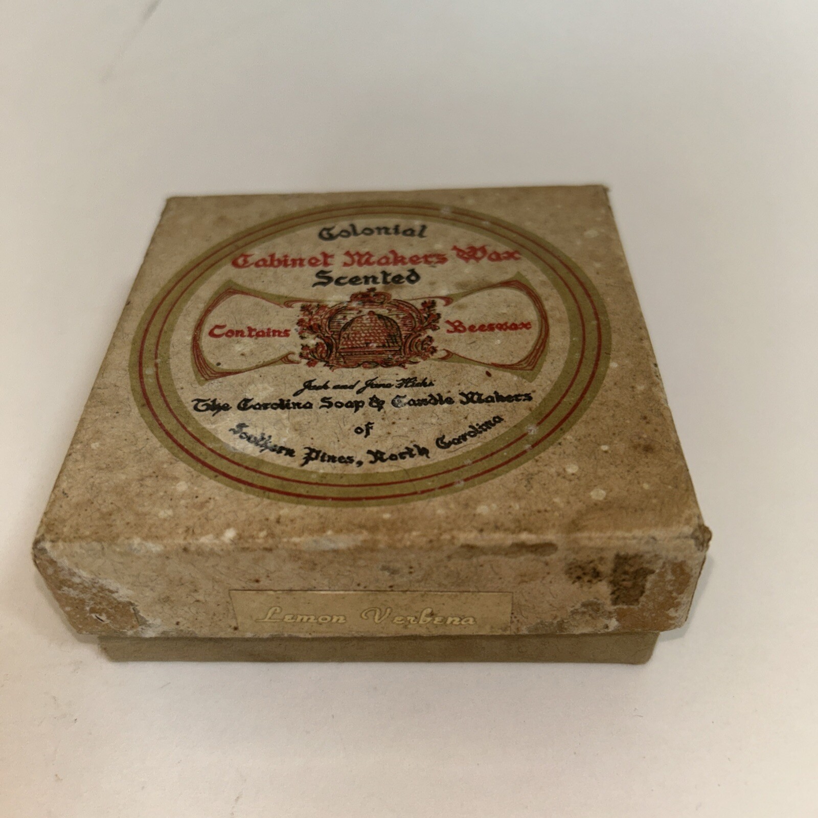 Colonial Cabinet Makers Wax Tin 4 fl oz Lemon Verbena Scented in Original Box