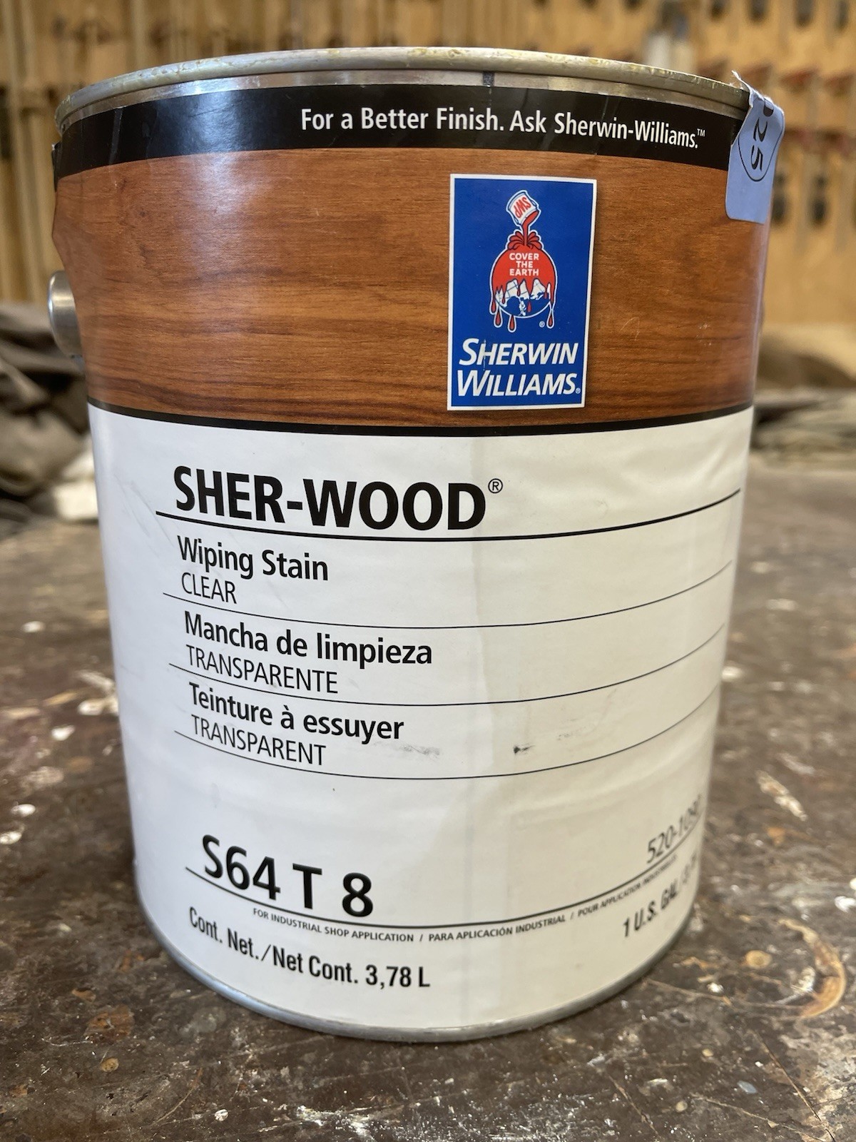 Sherwin Wlliams Sher-Wood Wiping Stain / Gallon/ Clear/ Dented Can