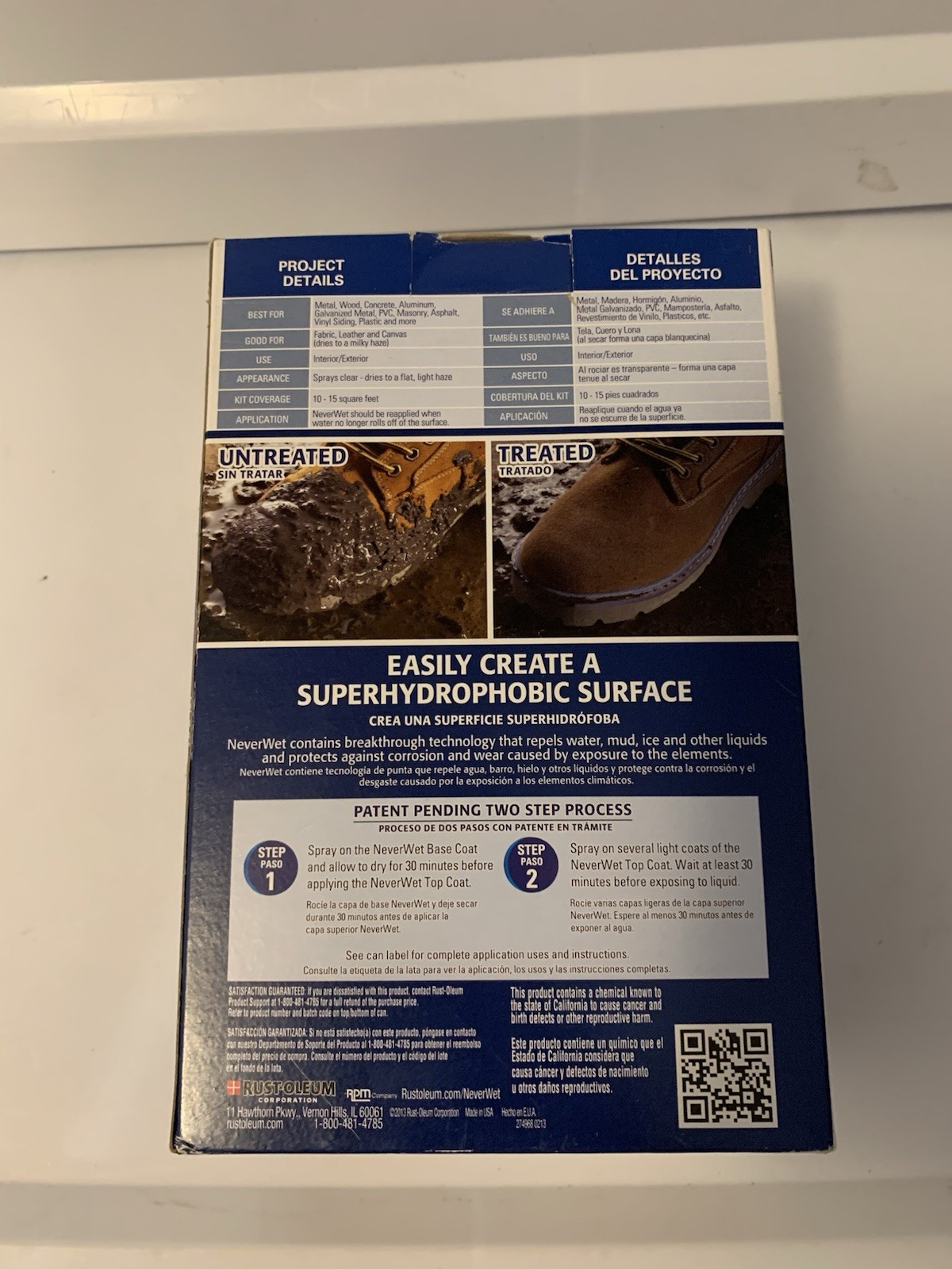 New Rust-Oleum NeverWet Multi-Surface Liquid Repelling Treatment – Frosted Clear