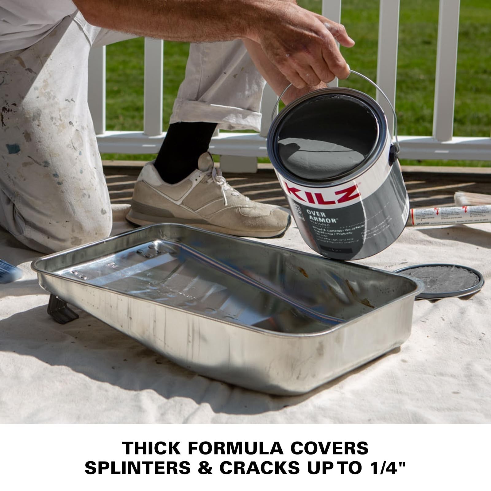 Textured Solid Coating Resurfacer, Slate Gray, 1 Gallon – Durable Outdoor Paint