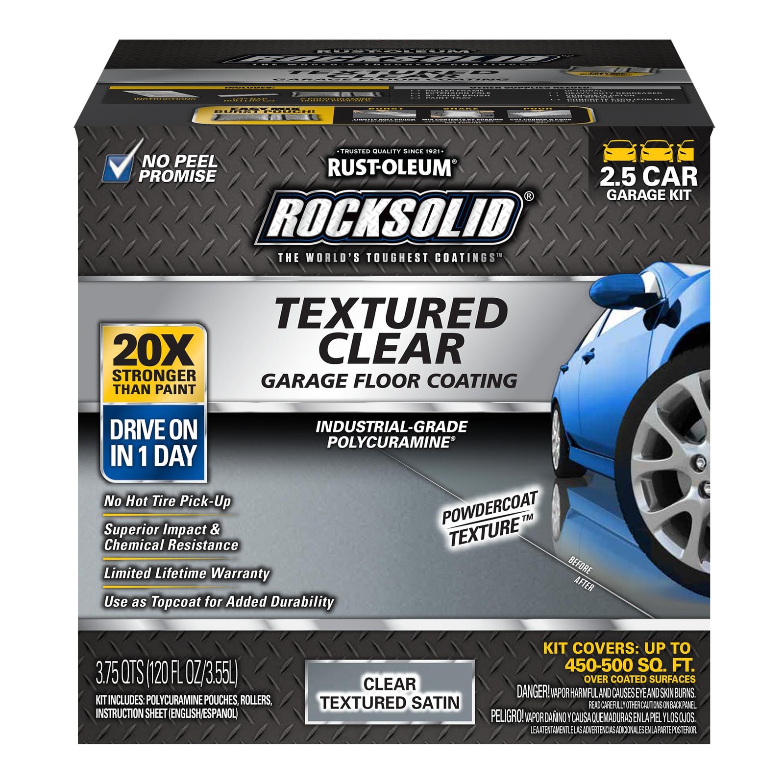 RockSolid Polycuramine Textured Clear Top Coating Kit, Satin, 90 Oz – 317382