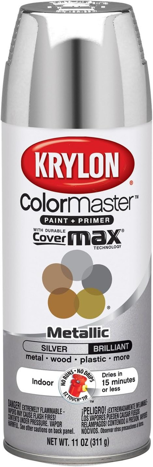 K05151102 Colormaster Paint + Primer, Metallic, Silver, 11 Oz.