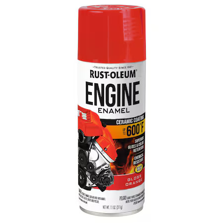 Rust-Oleum 363570 Automotive 600 Degrees F Engine Enamel Spray, Orange, Gloss,