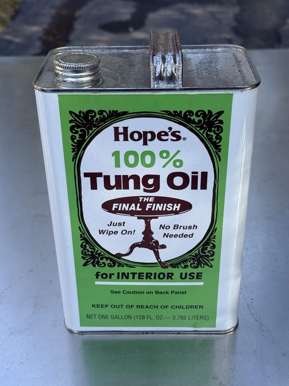 Hope’s 100% Tung Oil – 1 Gallon / 128 Fl Oz. For Wood Finish – NOS