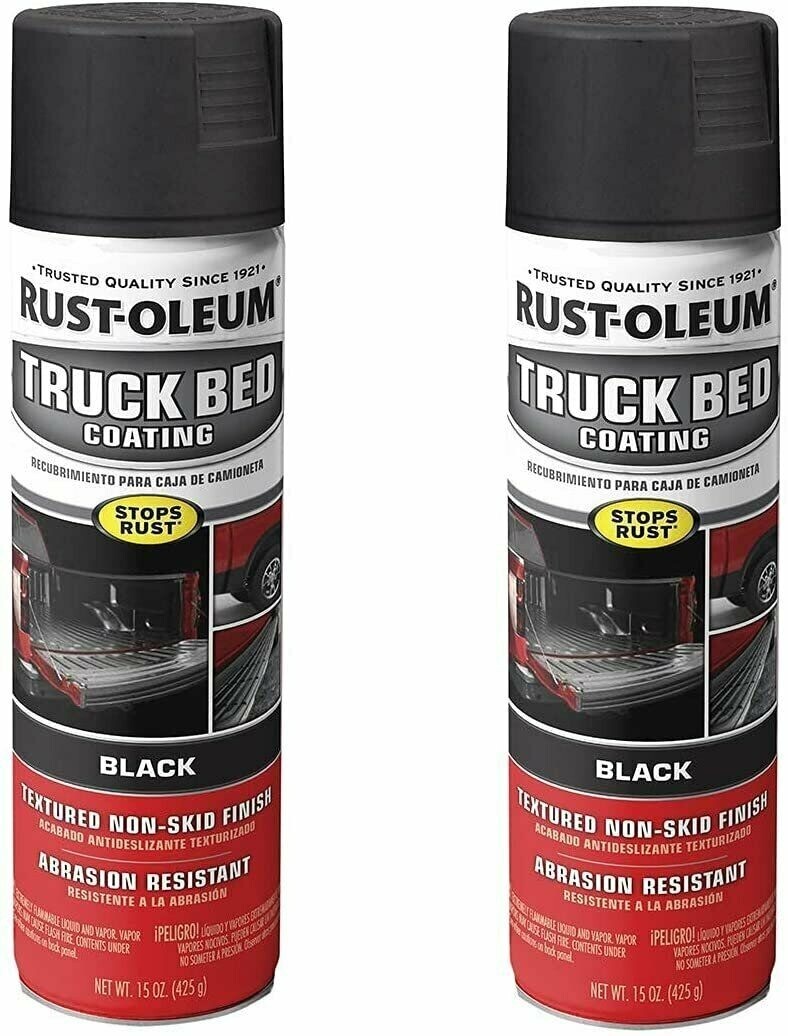 Rust-Oleum 248914A2 Truck Bed Coating Spray Paint, 2 Pack, Black, 2 Count