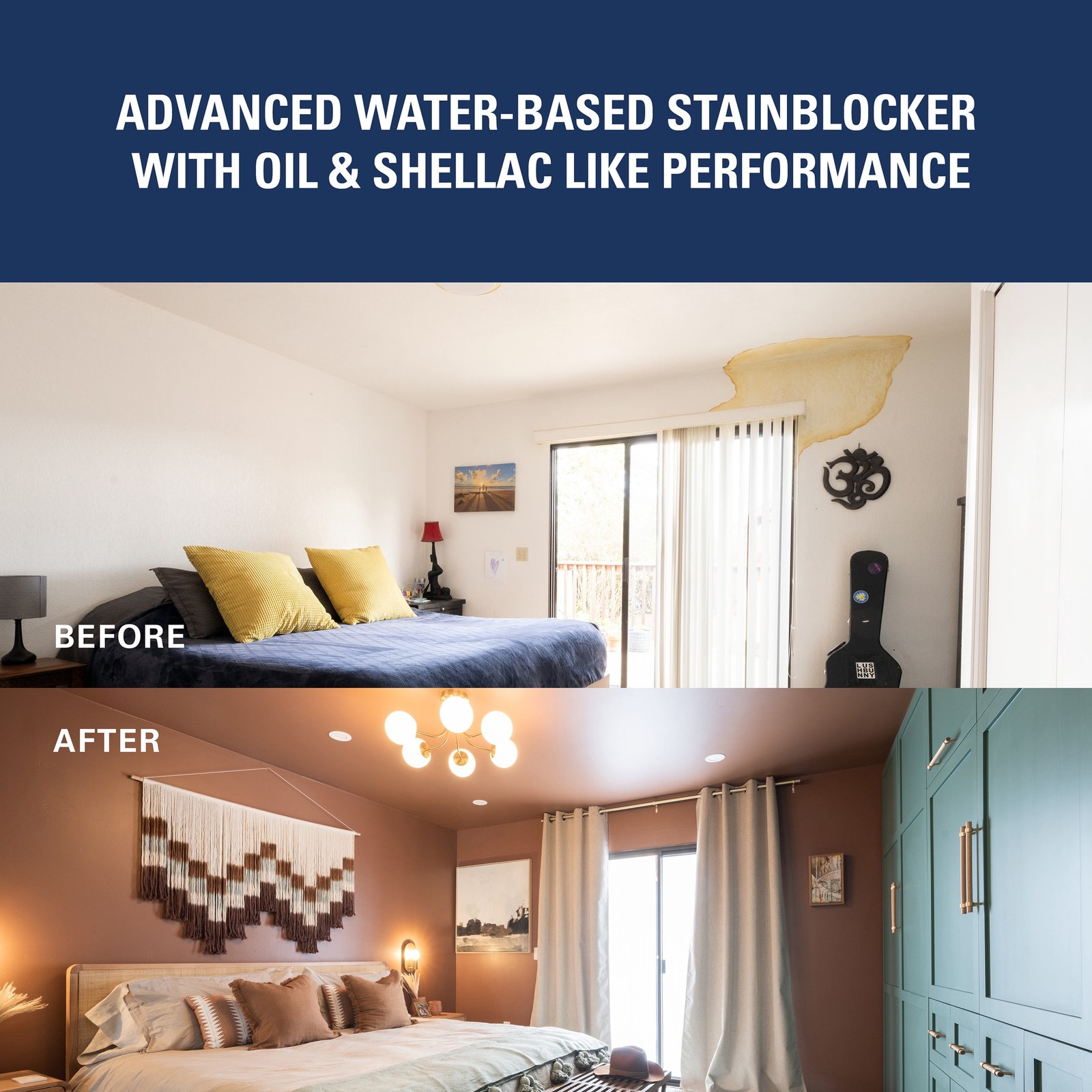 White 1 Gallon Water-Based Interior Primer Stain Odor Block Wall Undercoat