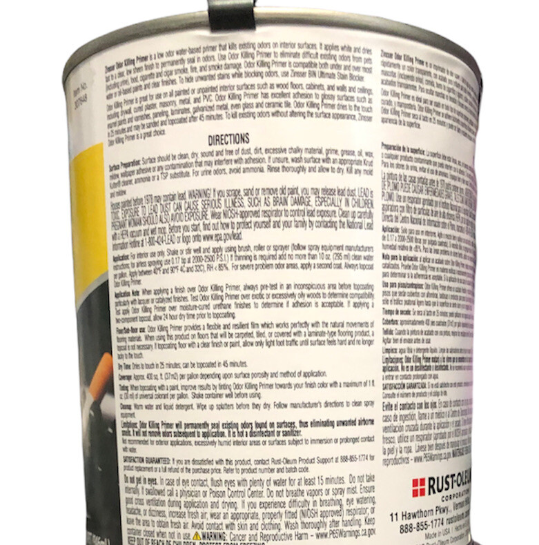 1-Zinsser Clear Primer For All Surfaces 1 qt. Pets, Urine, Tobacco