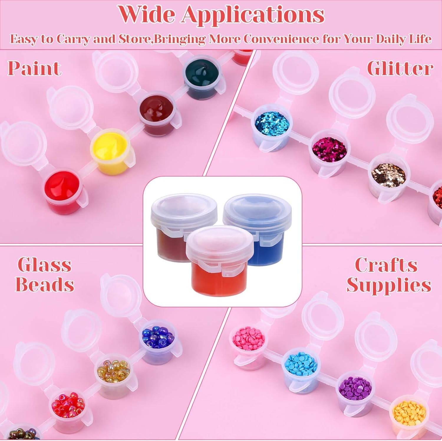 Clear 240-Piece Mini Paint Container Pack – 3ml for Ultimate Craft Organization