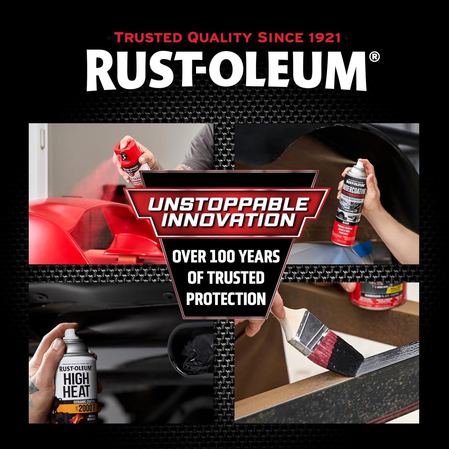 Rust-Oleum Automotive High Heat Spray Paint Custom Spray 5-in-1, 12 oz, Flat Bla