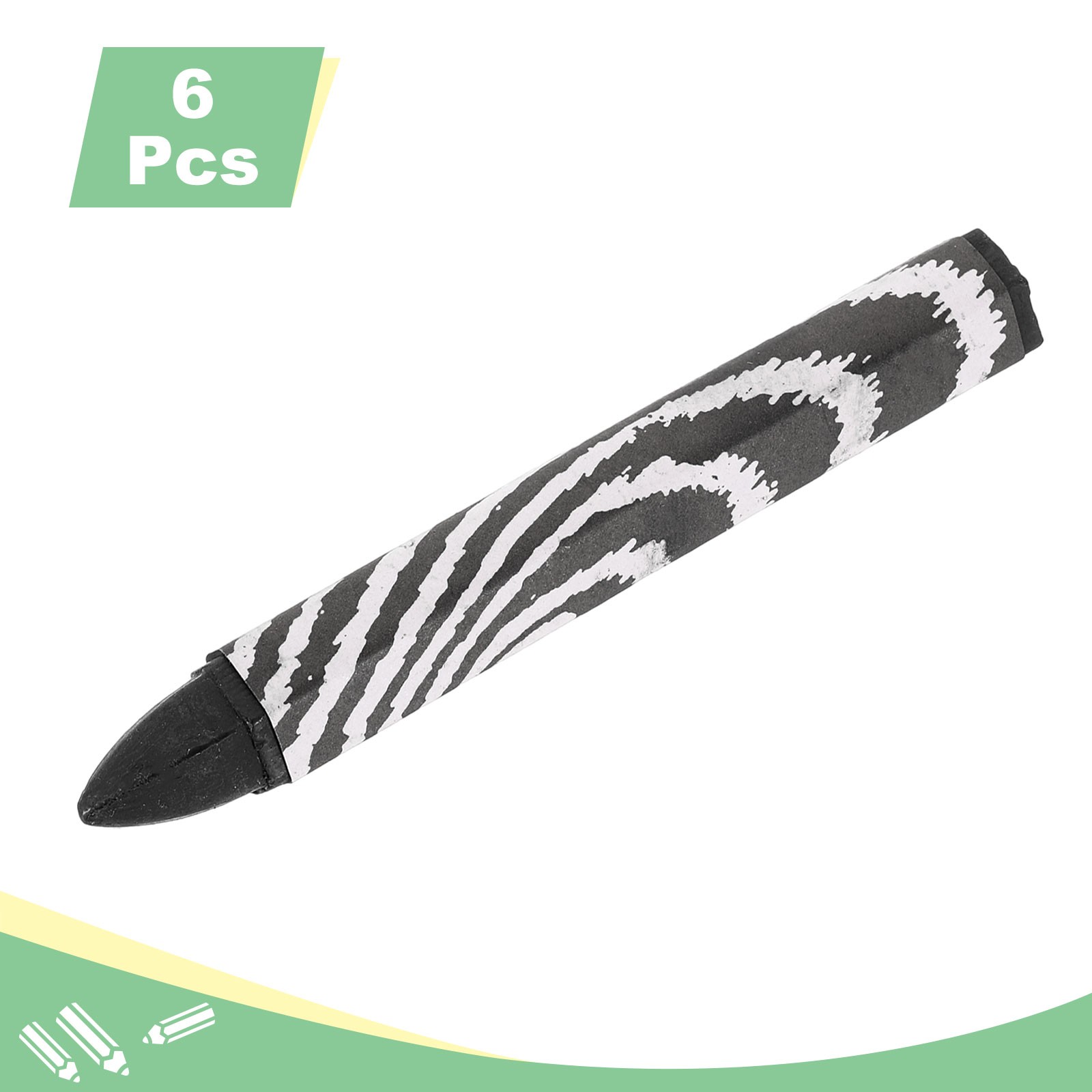 Lumber Marking Crayons, 6 Pcs Black Hex Wax Tire Marker, 4″ x 0.55″