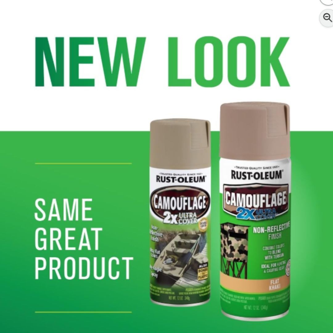 279177 Camouflage 2X Ultra Cover Spray Paint, 12 oz, Khaki New