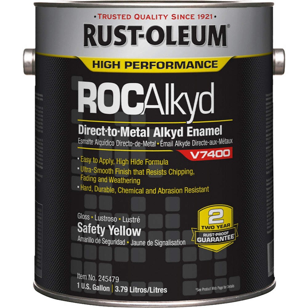 RUST-OLEUM 245479 V7400 Alkyd Enamel,Safety Yellow,1 gal. 2ZLR4
