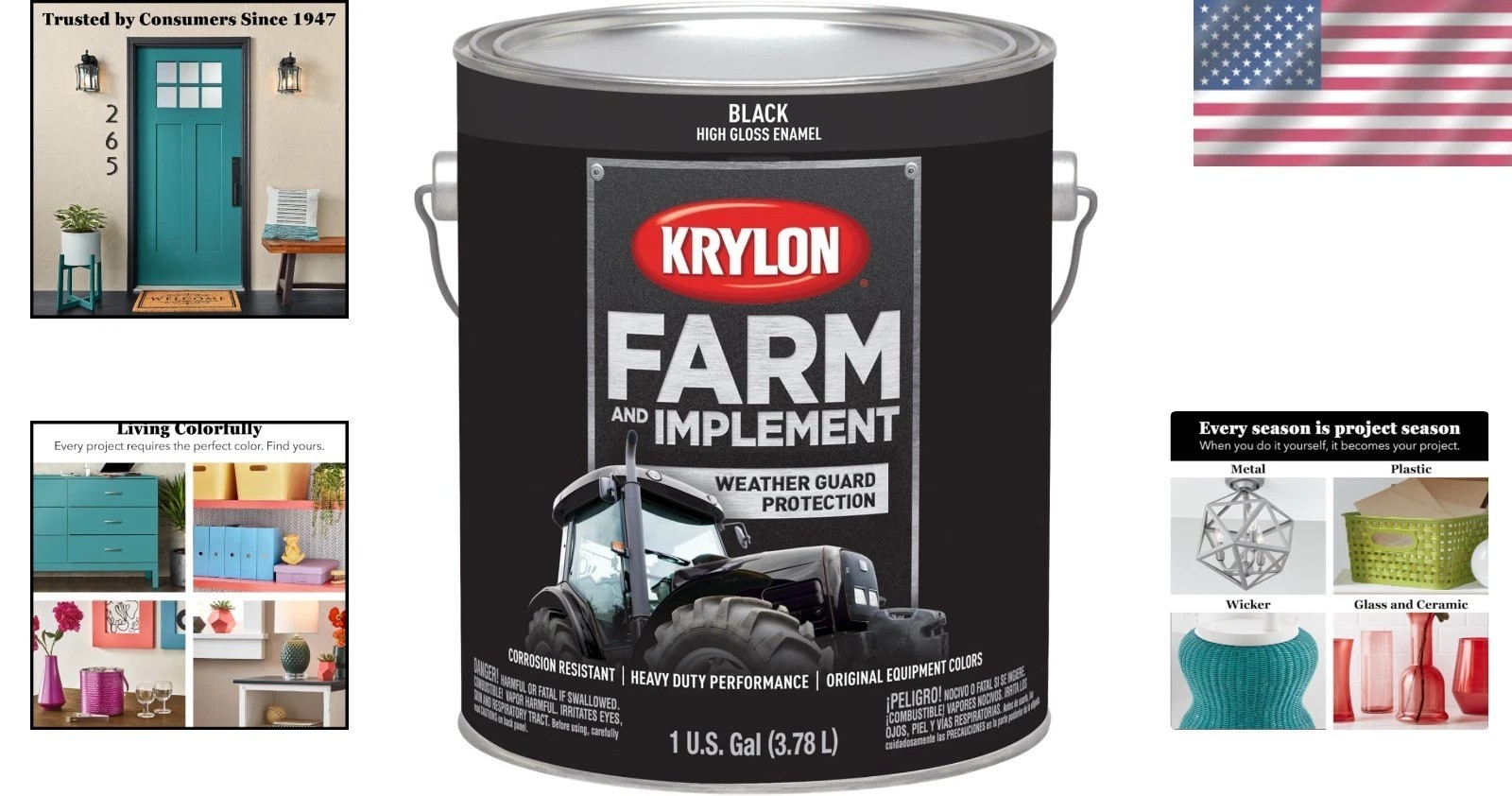 Krylon Farm & Implement Paint, 1 Gal Black