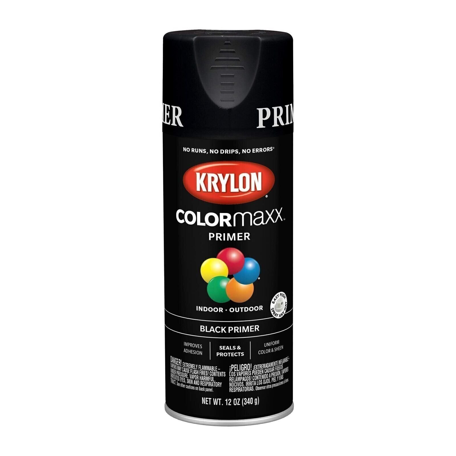 Krylon 5581 Colormaxx Aerosol Spray Paint Black 12oz