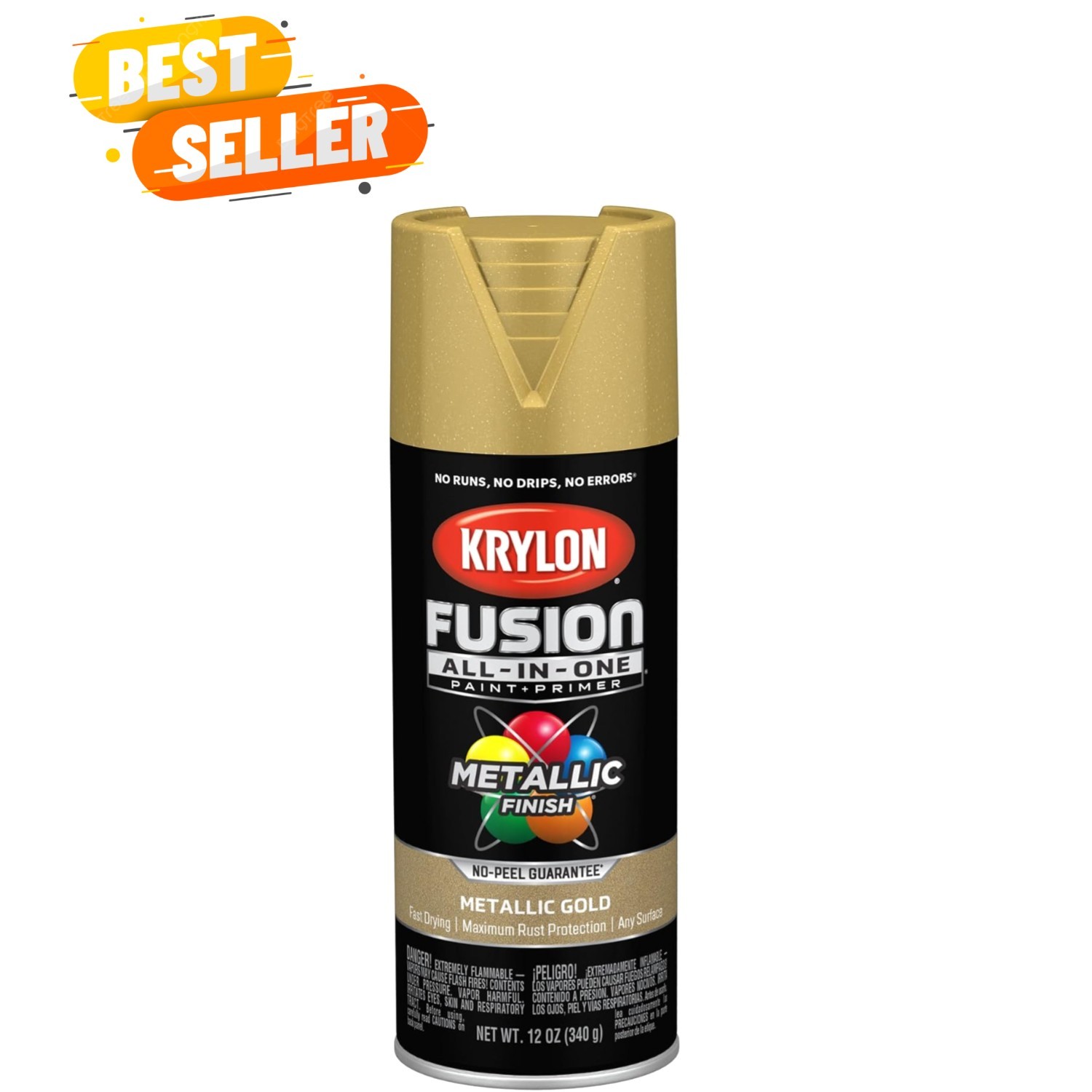 Quick-Dry Gold Adhesive Spray Paint, 12 oz Can – Perfect for Indoor/Outdoor Use