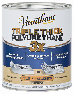 Varathane 284470 Triple Thick Polyurethane Wood Finish, Gloss, Qt. – Quantity 1