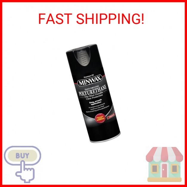 Minwax Fast Drying Polyurethane Spray, Protective Wood Finish, Clear/Warm Gloss,