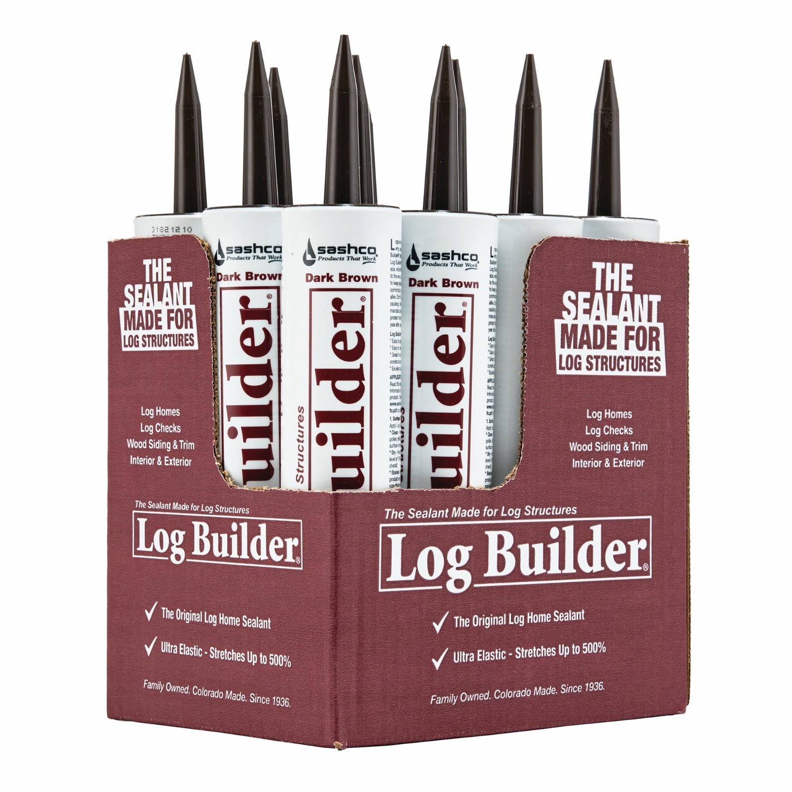 Sashco Log Builder Dark Brown 10.5 oz (case of 12)