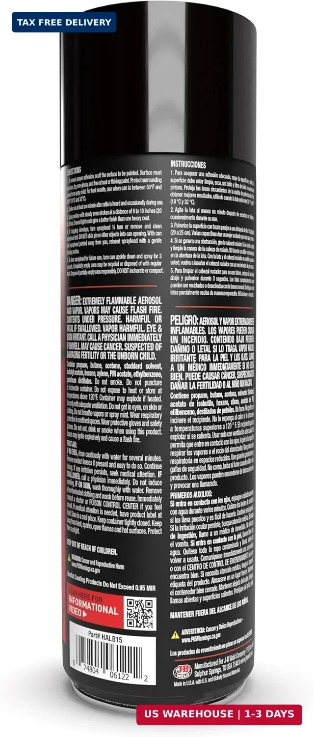 Herculiner Aerosol Spray Truck Bed Liner, 15 Ounce 1 Count (Pack of 1), Black