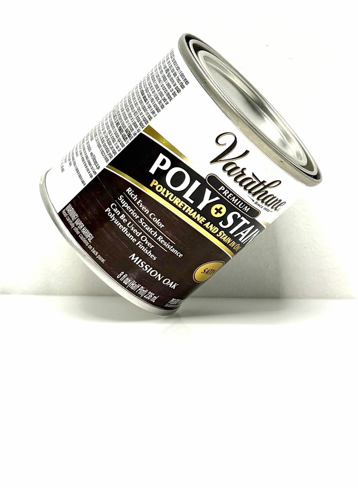 Varathane Poly + Stain Satin Mission Oak 8 fl oz 2in1 Wood Finish Sealed