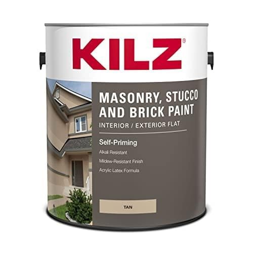 KILZ Masonry, Stucco, Brick Paint, Interior/Exterior, Flat, Tan, 1 Gallon