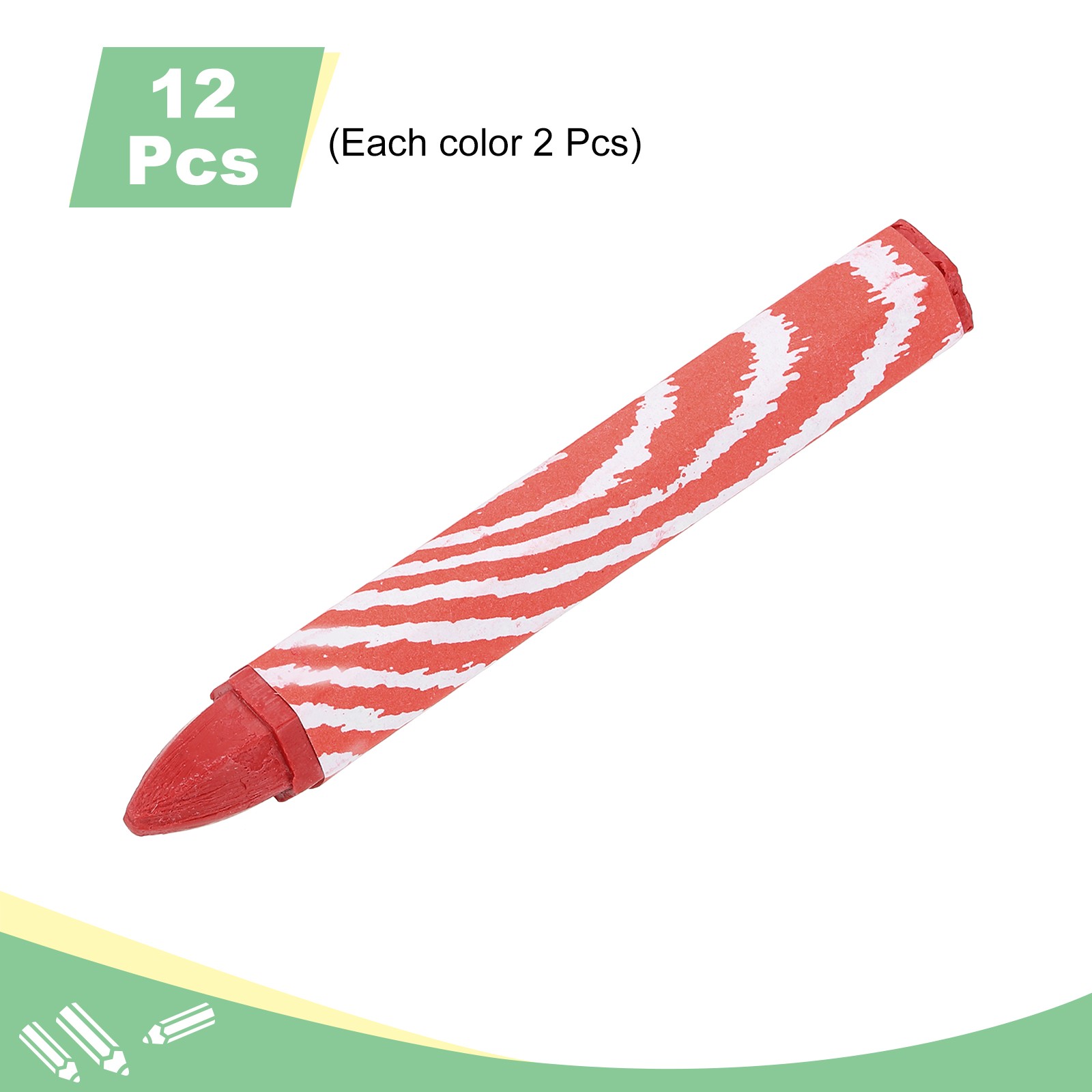 12Pcs Lumber Marking Crayons 6 Colors Hex Wax Tire Marker 4.1″ x 0.59″