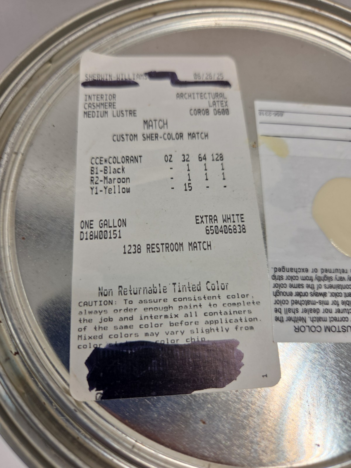 1 Gallon Sherwin Williams Cashmere Interior Medium Lustre Color 6386 Napery