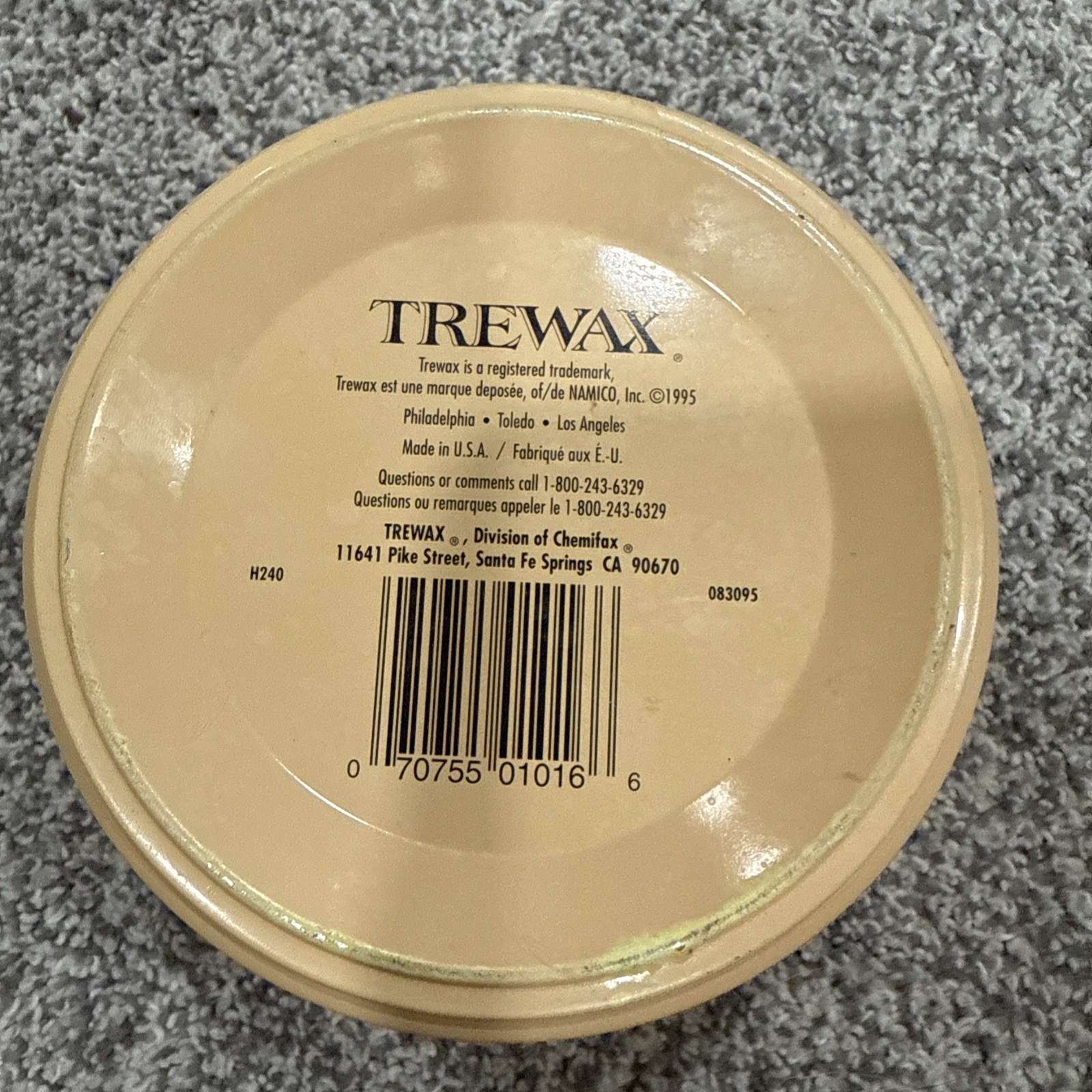 Trewax Clear Carnauba Wax Paste 1995 Wood Floor Furniture Polish Restore USA