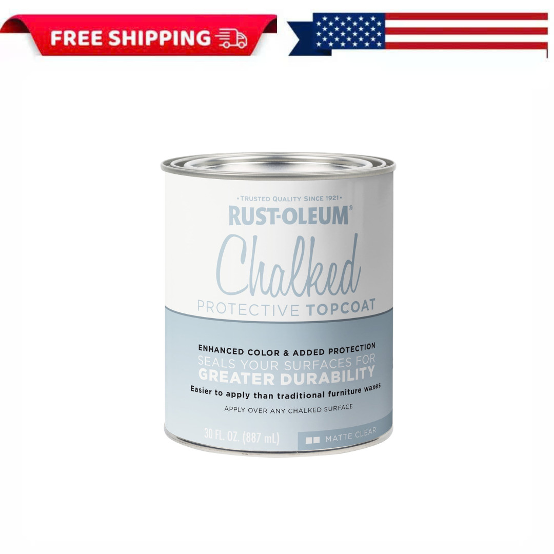 Rust-Oleum Chalked Matte Protective Topcoat Clear 287722 Interior Paint, Quart