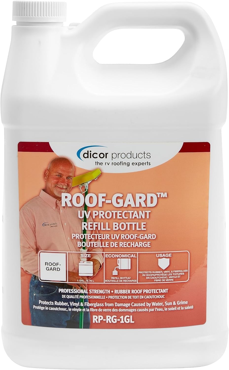 Dicor RP-RG-1GL Roof Guard RV Roof Protectant Spray – White, 1 Gallon