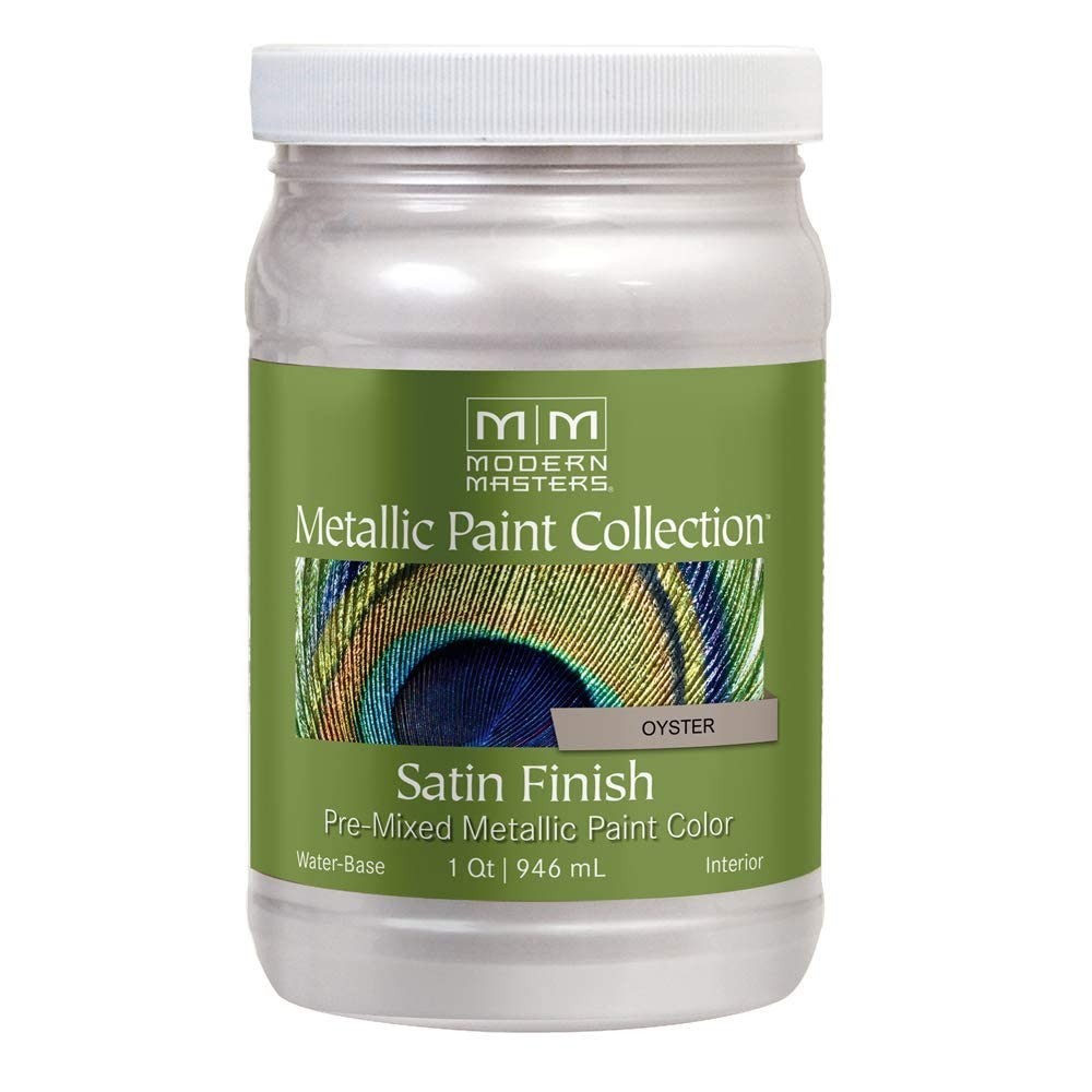 Satin Water-Based Metallic Paint – Modern Oyster Finish for Home Decor, 16oz