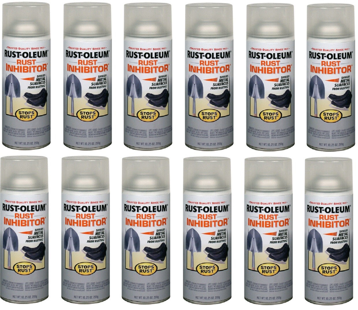(12) Pack Rust-Oleum 224284 10.25 oz Rust Inhibitor Clear Coating Aerosol Spray