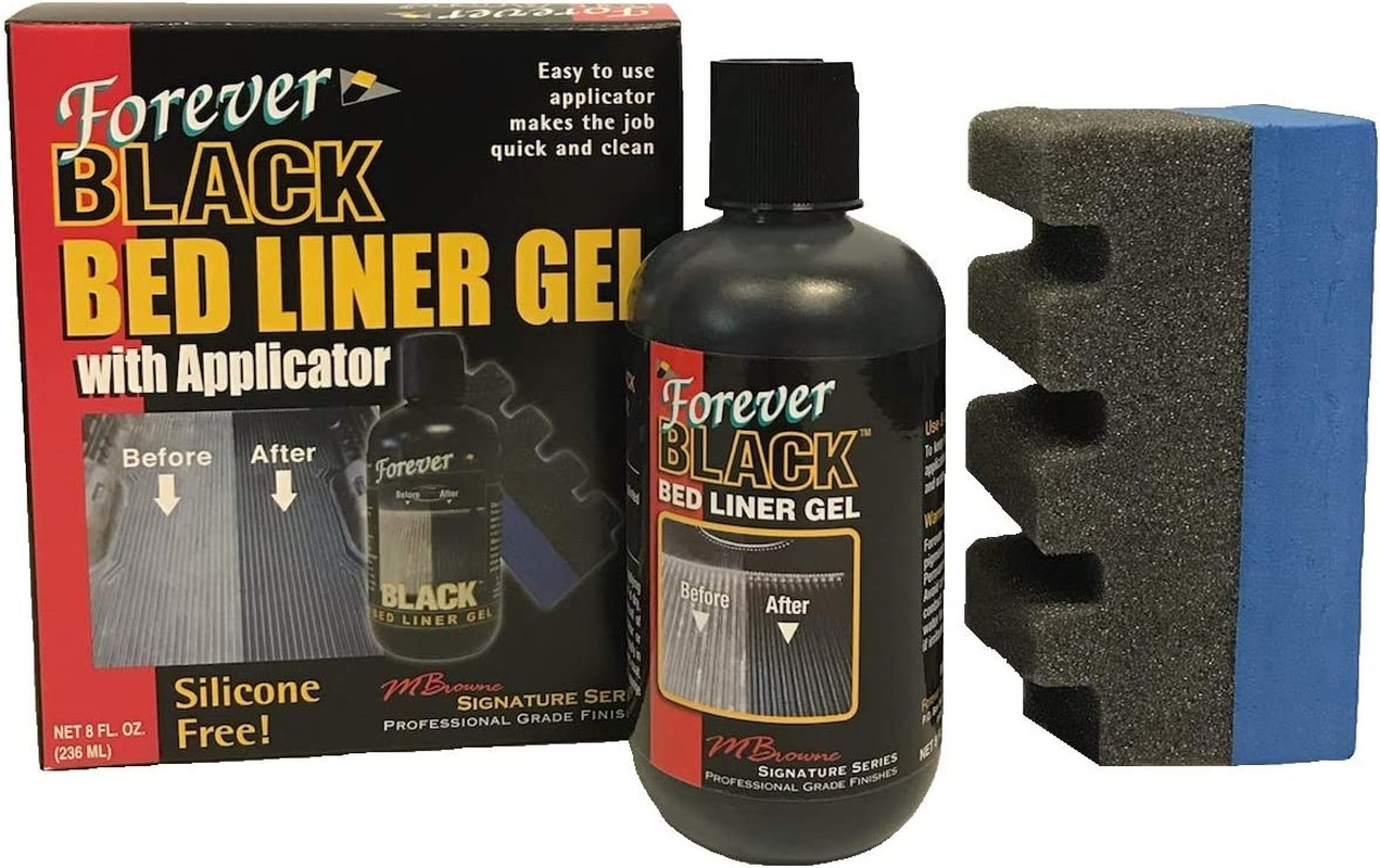 Forever Black Truck Bed Liner Gel – Black Colored Dye, Water Based, UV Protectio