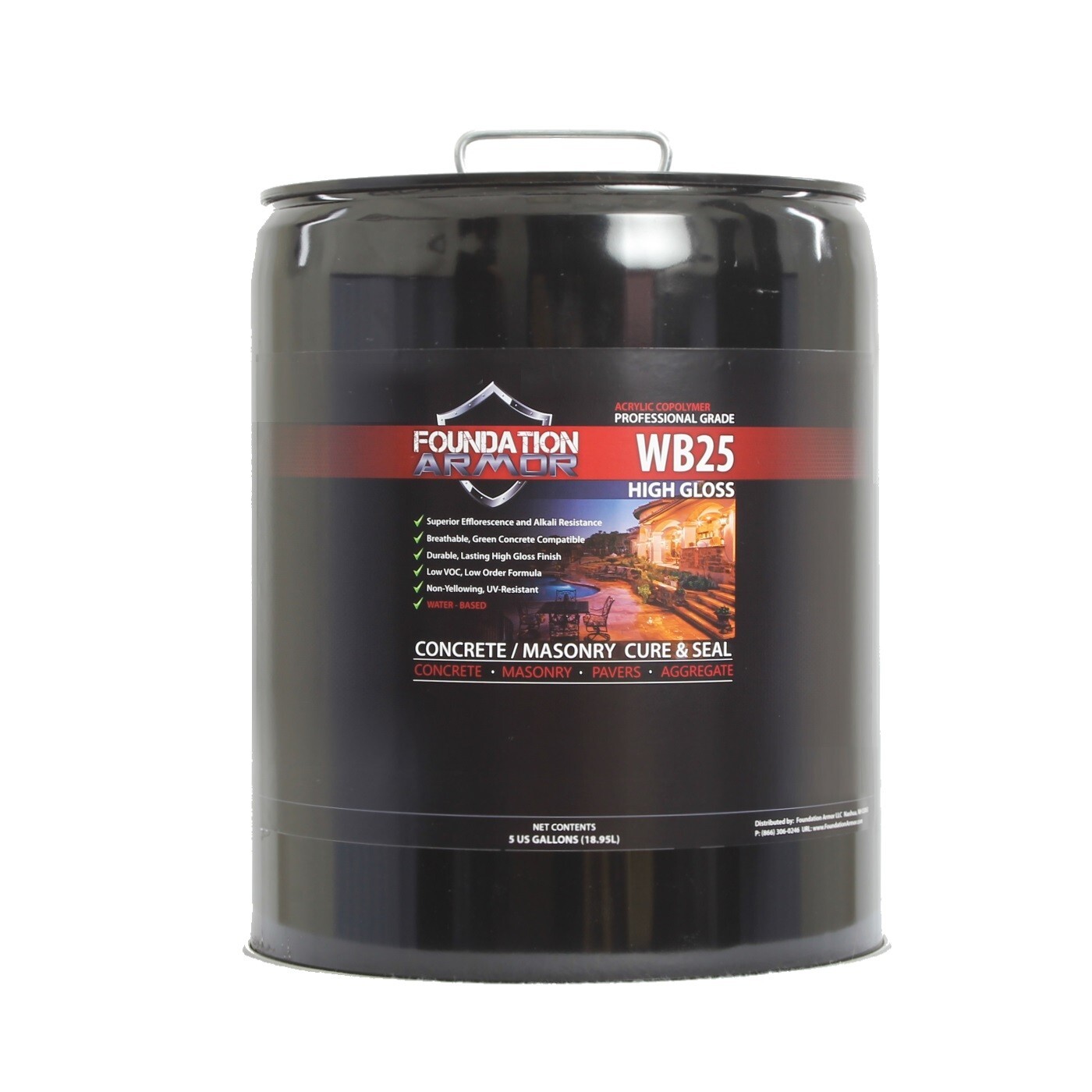 Armor WB25 Water Based High Gloss Acrylic Sealer – 5 GAL